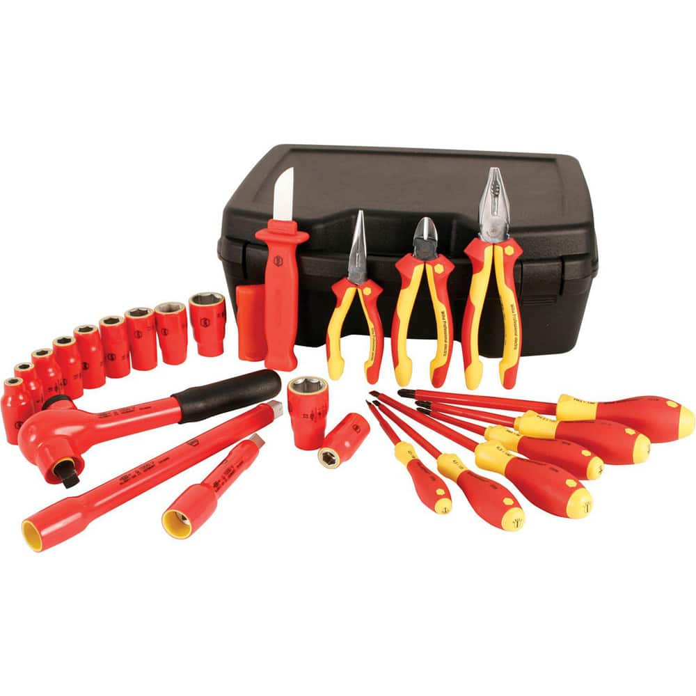 Combination Hand Tool Sets, Set Type: Insulated Socket, Insulated Plier, Insulated Screwdrivers , Number Of Pieces: 24 , Measurement Type: Metric  MPN:31691