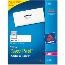 Avery® Easy Peel Laser Address Labels 1-1/3 x 4 White 350/Pack 5262