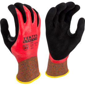 Radians® TEKTYE Cut Resistant Work Gloves Foam Nitrile Coated ANSI A4 M Black/Red - Pkg Qty 12 RWG756M