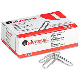 Universal® Nonskid Paper Clips Wire No. 1 Silver 1000/Pack UNV72230