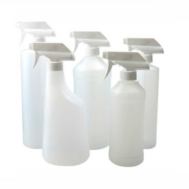 Qorpak PLC-03431 16oz Natural HDPE Cylinder Bottle with 28-400 White PP Trigger Sprayer Case of 6 PLC-03431