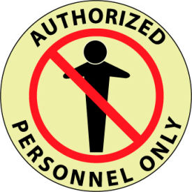 Glow Floor Sign - Authorized Personnel Only GWFS14