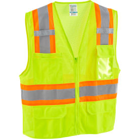 GoVets™ Class 2 Hi-Vis Safety Vest 6 Pockets Two-Tone Mesh Lime L/XL 641LL641