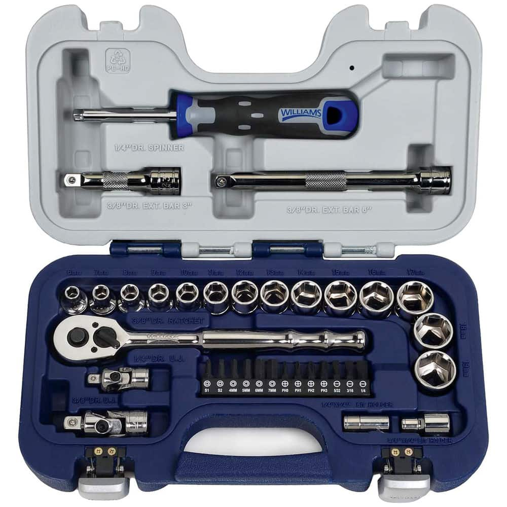 Combination Hand Tool Sets, Set Type: Metric Basic , Number Of Pieces: 35 , Measurement Type: Inch & Metric , Drive Size: 1/4, 3/8  MPN:JHW50613B