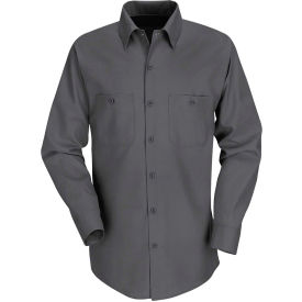 Red Kap® Men's Industrial Work Shirt Long Sleeve Charcoal Long-L SP14 SP14CHLNL