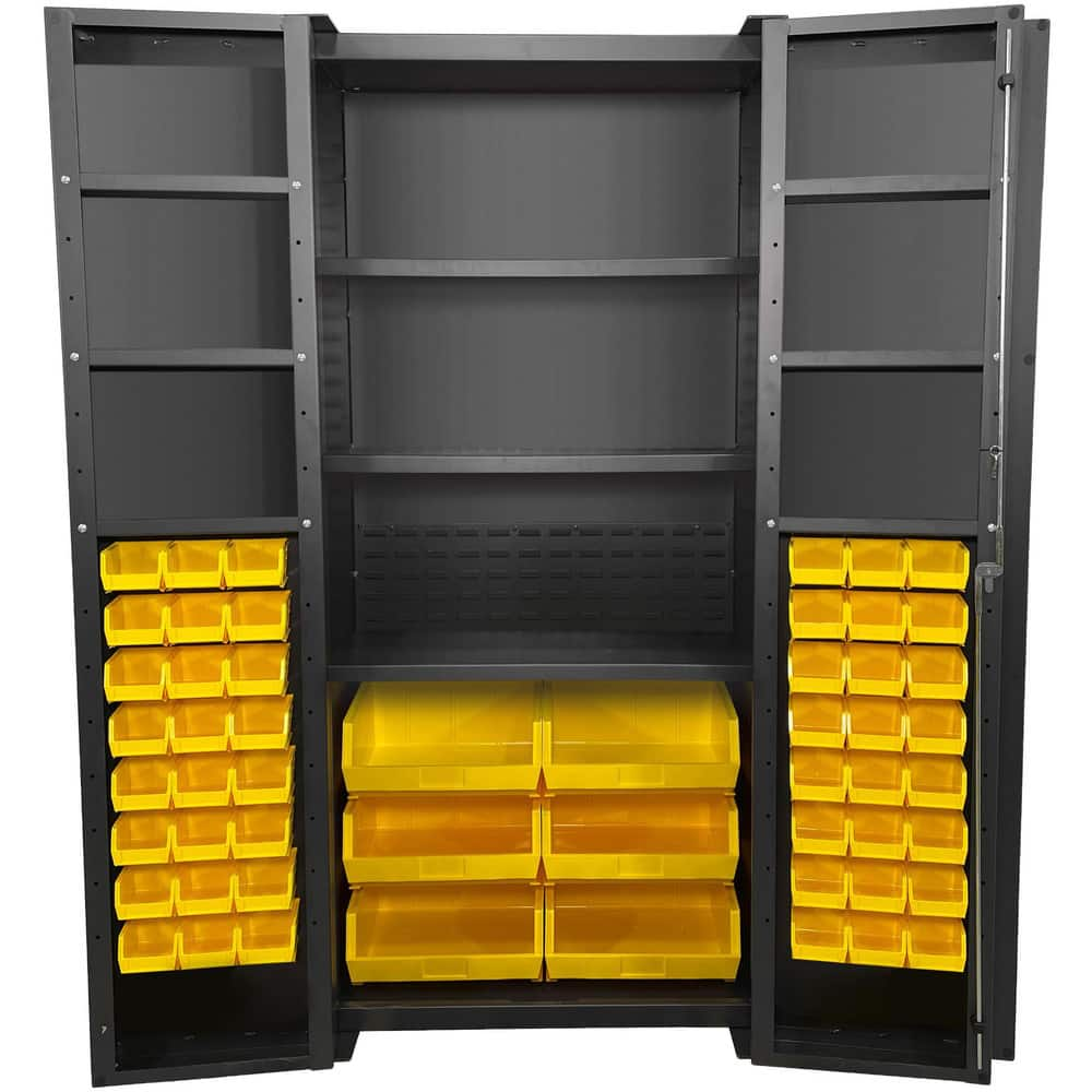 Storage Cabinets, Cabinet Material: Steel , Width (Inch): 36 , Depth (Inch): 24 , Height (Inch): 78 , Color: Gray , Additional Information: Half Bins MPN:F89103