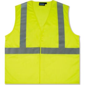 ERB® Aware Wear S362 ANSI Class 2 Economy Mesh Safety Vest Hook & Loop Closure 5XL Lime WEL61431HL5X