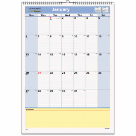 AT-A-GLANCE® QuickNotes Wall Calendar 12 x 17 White/Blue/Yellow Sheets Jan to Dec 2025 PM5228