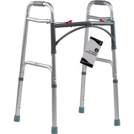 Dynarex Two Button Folding Walker Junior Size 300 lb. Pack of 4 10161-4