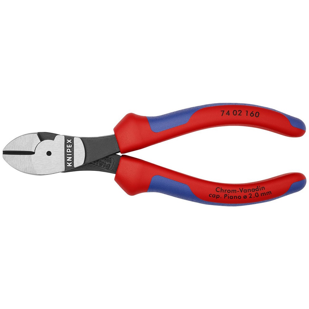 Cutting Pliers, Insulated: No , Overall Length (Inch): 5-1/2in , Head Style: Cutter, Diagonal , Cutting Style: Bevel , Handle Color: Red, Blue  MPN:74 02 160