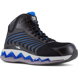 Reebok Zig Elusion Heritage Work High Top Sneaker Composite Toe Size 9.5M Black/Blue RB3225-M-09.5