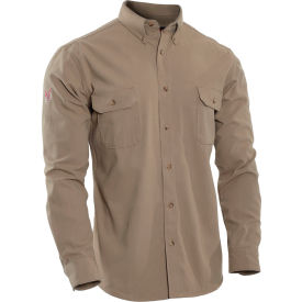 DRIFIRE® Flame Resistant Utility Shirt S Tan DF2-324LS-KH-SM DF2-324LS-KH-SM