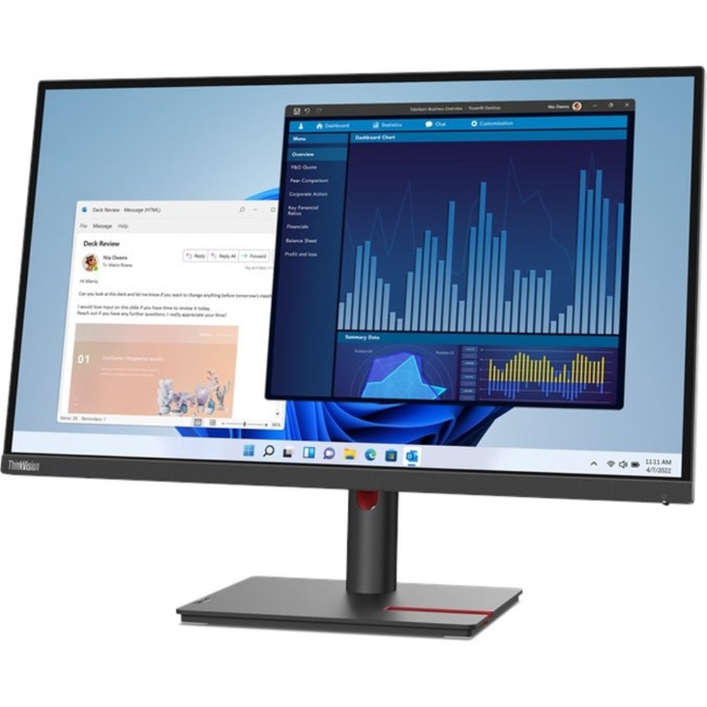 Lenovo ThinkVision T27p-30 27in Class Webcam 4K UHD LCD Monitor - 16:9 - Black - 27in Viewable - In-plane Switching (IPS) Technology - 3840 x 2160 - 1.07 Billion Colors - 350 Nit - 4 ms - Speakers - HDMI - DisplayPort - USB Hub MPN:63A9GAR1US