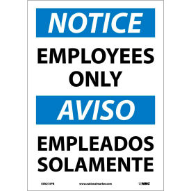 NMC™ Bilingual Vinyl Sign Notice Employees Only 10