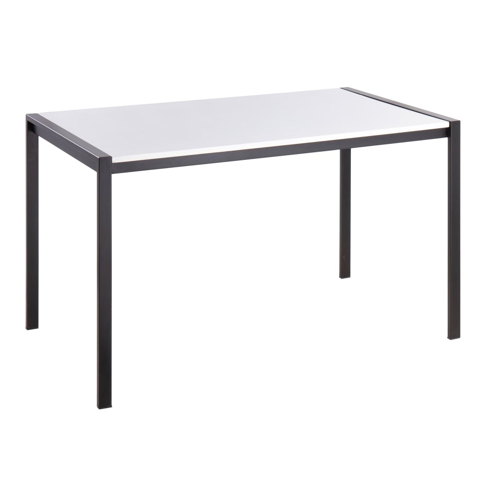 LumiSource Fuji Dinette Table, 29-3/4inH x 50-1/4inW x 27-3/4inD, White/Black MPN:DT-FUJI4728 BKW