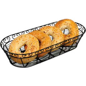 Winco WBKG-15 Oblong Black Wire Bread Basket - Pkg Qty 12 WBKG-15