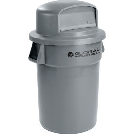 GoVets™ Plastic Trash Can with Dome Lid - 44 Gallon Gray 462GYD240