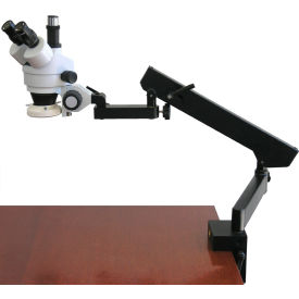 AmScope SM-6T-FRL 7X-45X Trinocular Articulating Zoom Microscope with Fluorescent Ring Light SM-6T-FRL