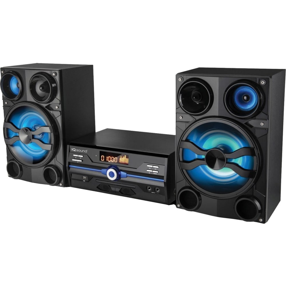 Supersonic IQ-9000BT Mini Hi-Fi System - 100 W RMS - Black - DVD Player, CD Player - FM - CD-R, DVD-R - 2 Speaker(s) - DVD Audio, CD-DA, MP3, WMA - USB - Remote Control MPN:IQ-9000BT