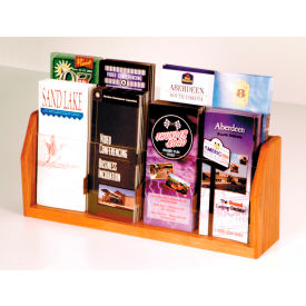 Countertop 8 Pocket Brochure Display - Medium Oak LT-8MO