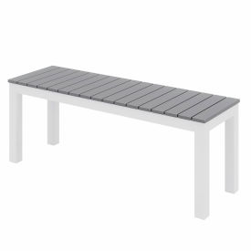 KFI Ivy Outdoor Bench Gray Bench/White Frame OLBN5601-WH-GY