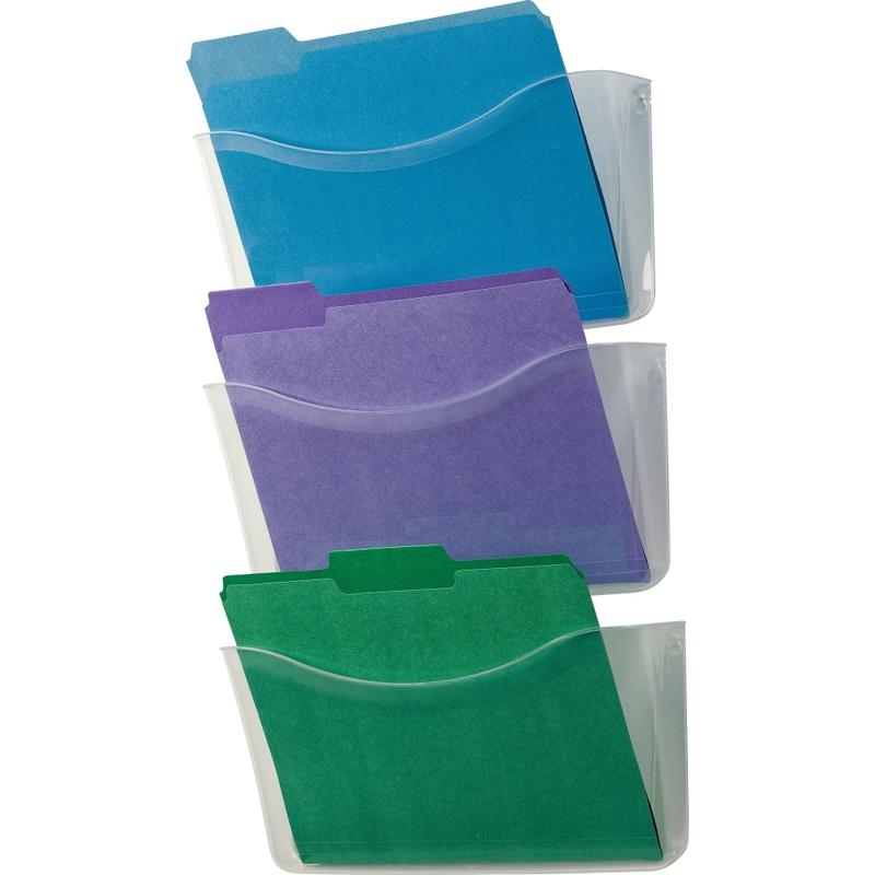 Unbreakable Three Pocket Wall File Set, Letter, Clear (Min Order Qty 3) MPN:65976ROS