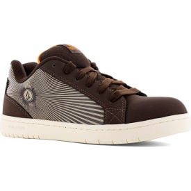 Volcom Stone Op Art Skate Inspired Work Shoes Composite Toe Size 10.5M Dark Brown/Khaki VM30507-M-10.5