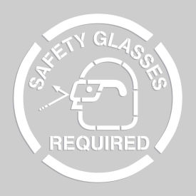 Accuform PMS225 Floor Stencil - Safety Glasses Required - 20