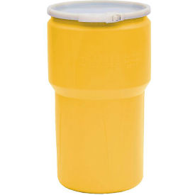 Eagle® Lab Pack Open Head Poly Drum Plastic Lever Lock 14 Gallon Capacity Yellow 1610