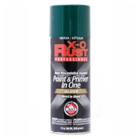 X-O Rust 12 oz. Aerosol Rust Preventative Paint & Primer In One Hunter Green Gloss - 125733 125733