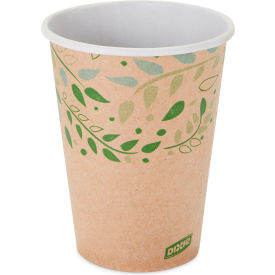 Dixie® EcoSmart Fiber Hot/Cold Cups 12 oz. Capacity Kraft/Green 50/Sleeve 20 Sleeves/Carton 2342R