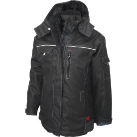 Tough Duck Women's Poly Oxford 3-In-1 Waterproof Parka Jacket 2XL Black WJ281-BLACK-2XL