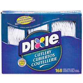 Dixie® DXECM168 Cutlery Combo Plastic White 168/Box DXECM168