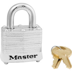 Master Lock® 3KAS12WHT Laminated Steel Safety Padlock 1-9/16