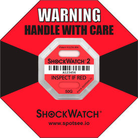 SpotSee™ ShockWatch® RFID Impact Indicators 50G Range Red 100/Box SWRFID-50G