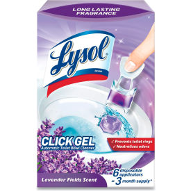 Lysol Click Gel Automatic Toilet Bowl Cleaner Lavender Fields 6/Box 4 Boxes/Case 19200-89060