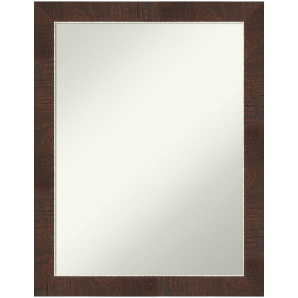 Amanti Art Narrow Non-Beveled Rectangle Framed Bathroom Wall Mirror, 27-1/4in x 21-1/4in, Wildwood Brown MPN:A42705545721