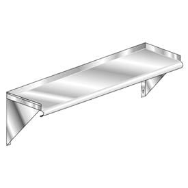 Aero Manufacturing 2W-1060 14 Gauge Wall-Mounted Shelf 304 Stainless Steel - Safety Edge NSF 60 x 10 2W-1060