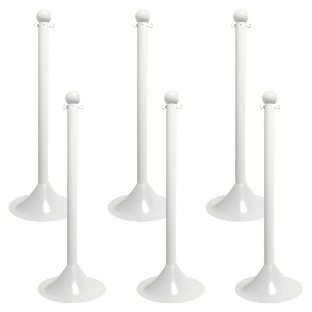 Barrier Posts, Type: Stanchion , Post Type: Standard Post , Post Material: Plastic , Post Color/Finish: White , Base Material: Plastic  MPN:91501-6