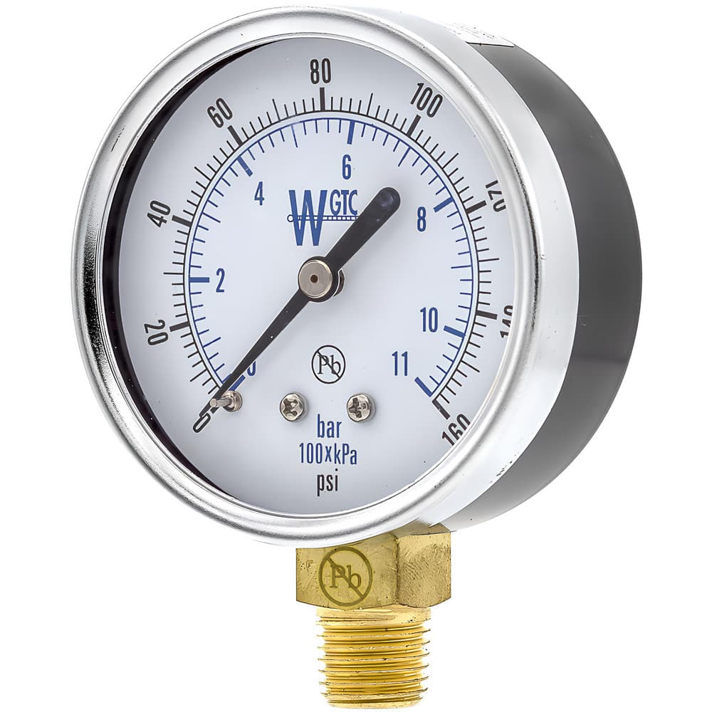 Pressure Gauges, Gauge Type: Utility Gauge , Scale Type: Dual , Accuracy (%): 13-2-3 , Dial Type: Analog , Thread Type: 1/4