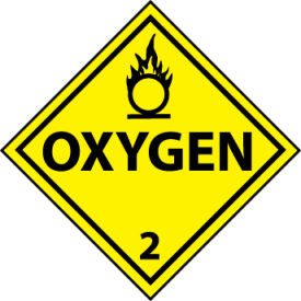 NMC™ Dot Oxygen 2 Placard Sign Pressure Sensitive Vinyl DL7P