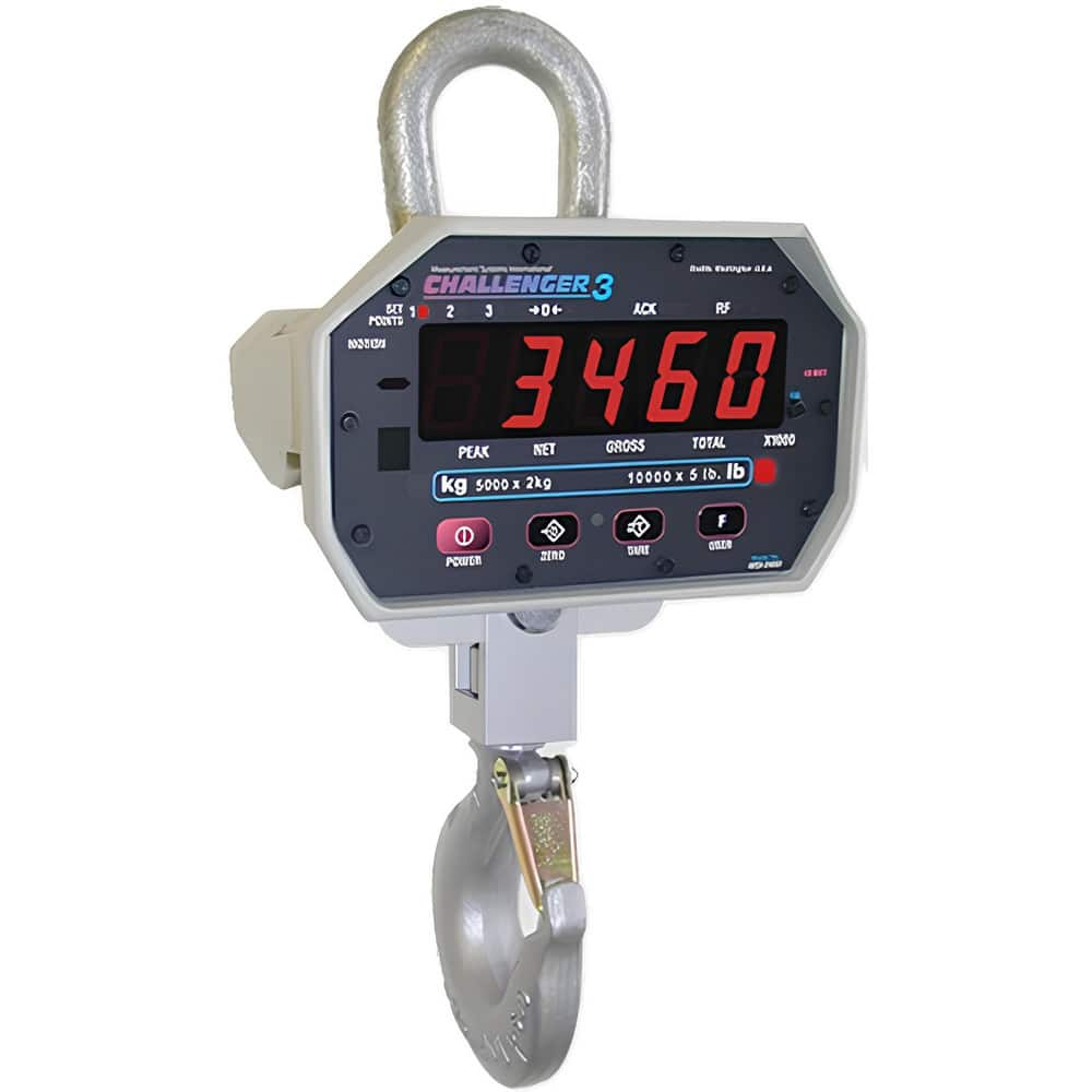 Crane Scales & Hanging Scales, Type: Dynamometer , Capacity (Lb.): 5000.00 , Capacity (kg): 2500.0000 , Display Type: 5-Digit LCD  MPN:139164