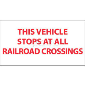 NMC M371P Vehicle Sign This Vehicle Stops At All Railroad Crossings 9