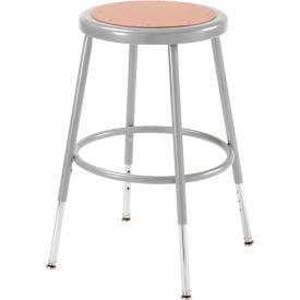 Interion® Steel Shop Stool with Hardboard Seat  Adjustable Height 19