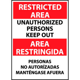 Restricted Area Aluminum - Bilingual - Unauthorized Persons Keep Out ESRA29AB
