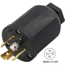 Conntek 60315 20-Amp Locking Assembly Plug with NEMA L14-20P Male End 3 Pole- 4 Wire 60315