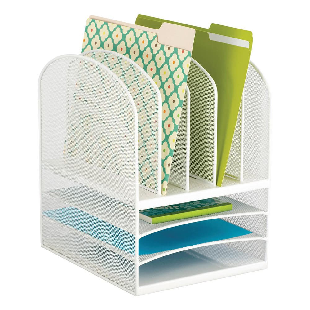 Desktop File Organizers, File Holder Type: Desk Organizer , Overall Width: 12 , Overall Depth: 9.5 , Color: White , Overall Height: 13  MPN:SAF3266WH