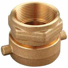 Fire Hose Double Female Solid Adapter - 1-1/2 In. NH X 1-1/2 In. NPT - Brass 364-1521561