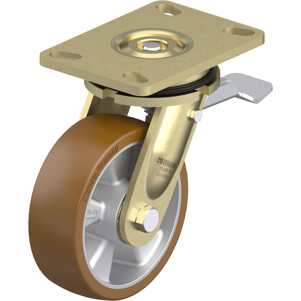 Top Plate Casters, Mount Type: Plate , Number of Wheels: 1.000 , Wheel Diameter (Inch): 8 , Wheel Material: Polyurethane , Wheel Width (Inch): 2  MPN:932058