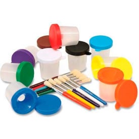 Chenille Kraft® No Spill Paint Cup & Brush Set Assorted 10 Pcs/Set 5104